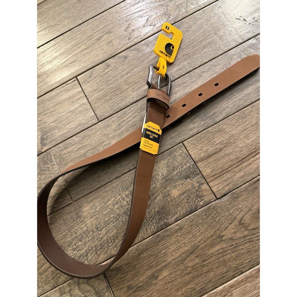 Carhartt Saddle Leather Belt Mens XS Brown Full Grain Veg Tanned A000551820101